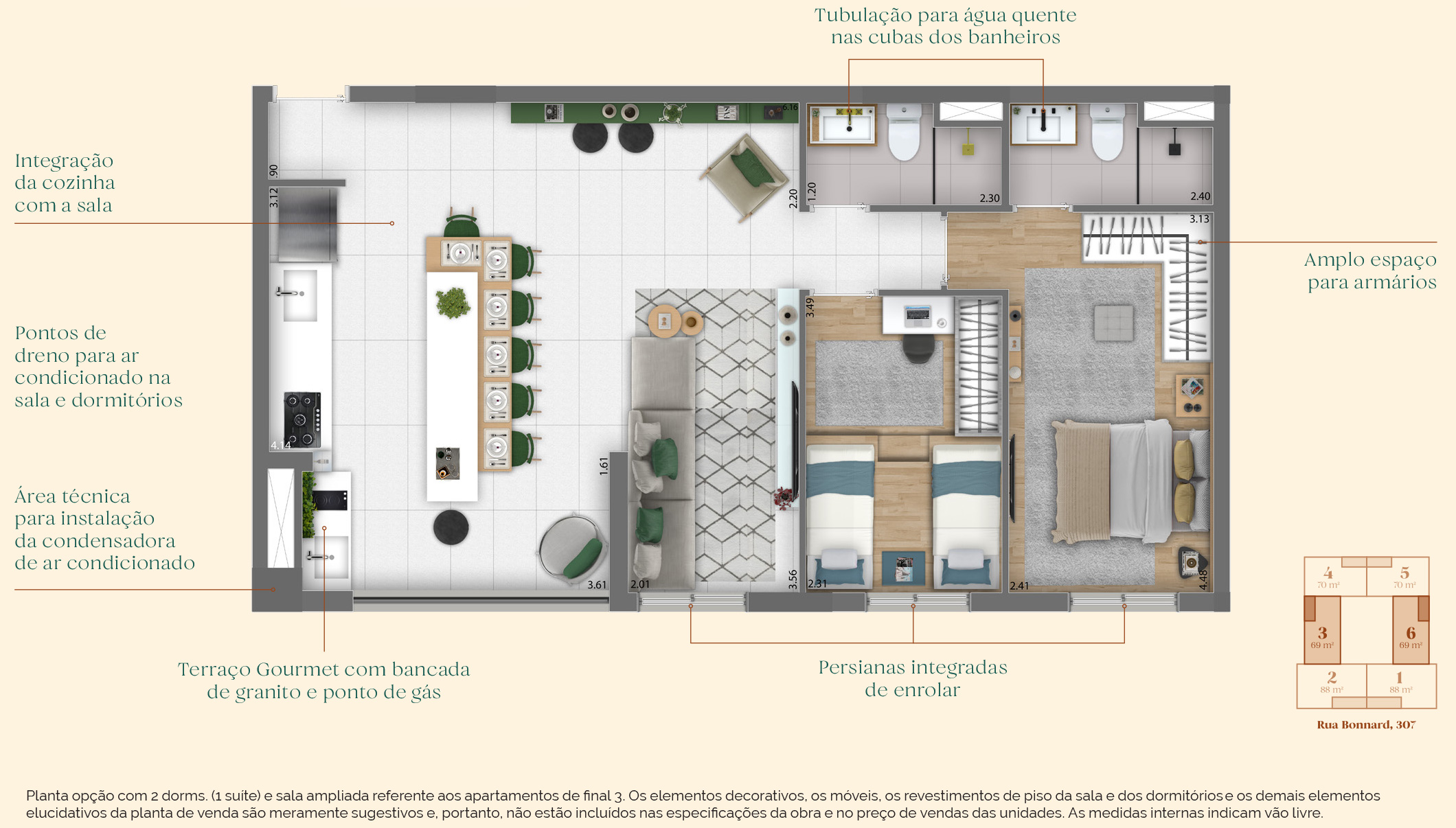 Planta 69 m²