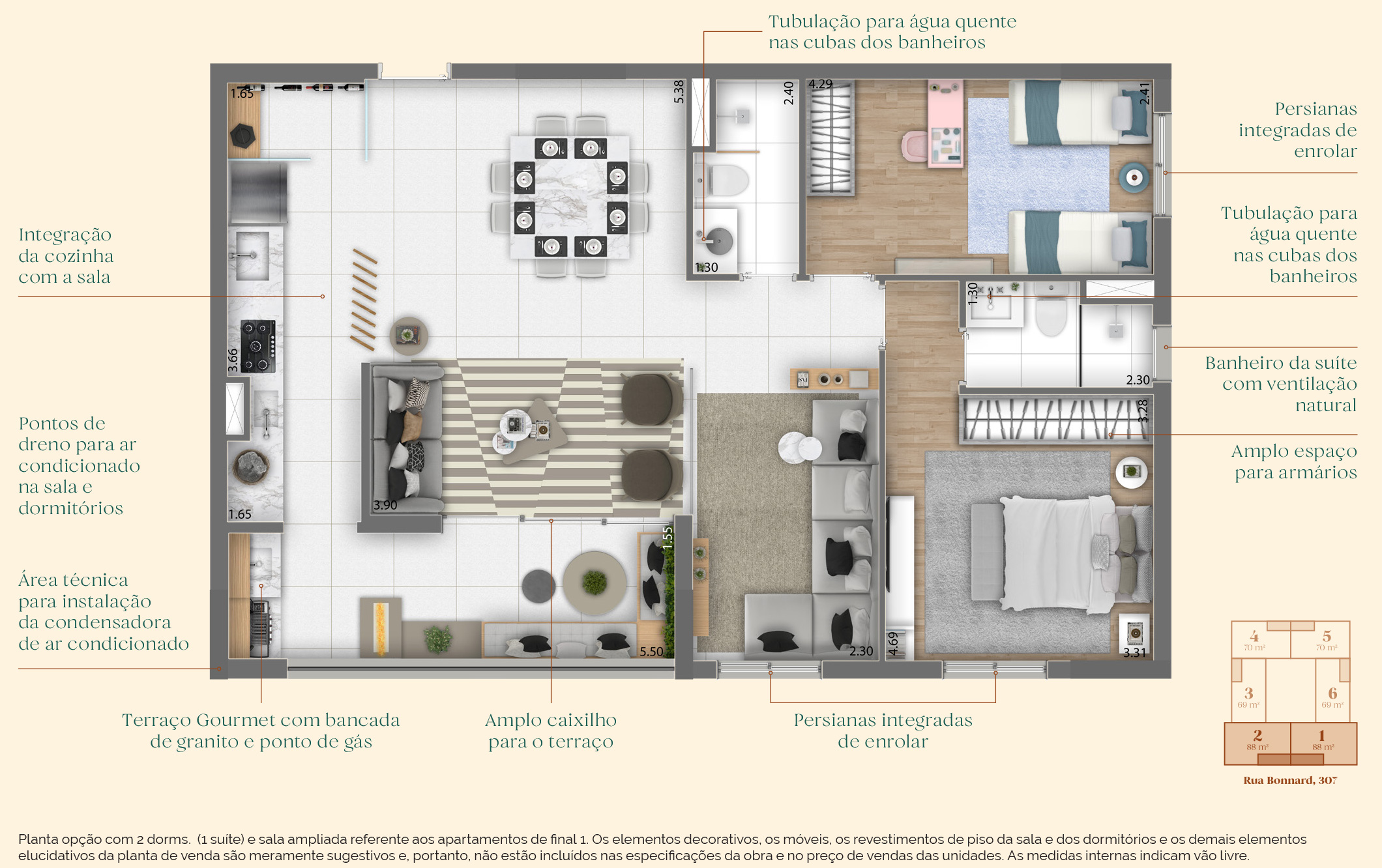 Planta 88 m²